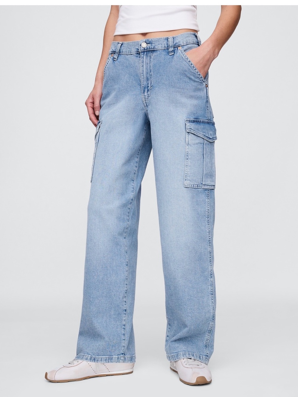 GAP Light Blue Wide Leg Cargo Jeans
